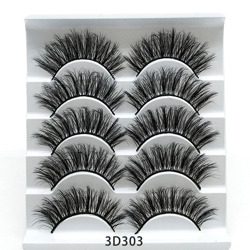 Mink False Eyelashes 3D False Eyelashes Five Pairs Of Soft Cotton Stalk Eyelashes Mink False Eyelashes 3D False Eyelashes Five Pairs Of Soft Cotton Stalk Eyelashes